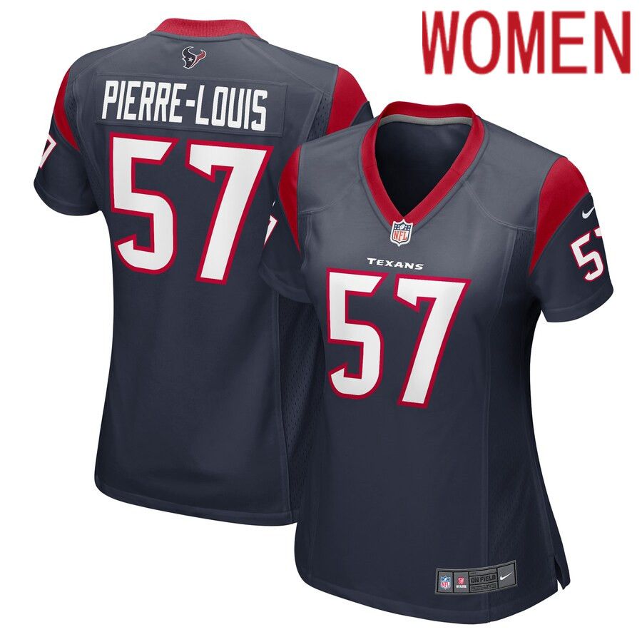 Women Houston Texans 57 Kevin Pierre-Louis Nike Navy Game Player NFL Jersey